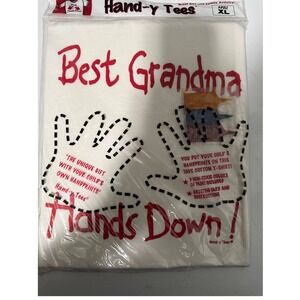 Hand-y Tees Best‎ Grandma and Grandpa Hands Down T-Shirt XL Craft Kit NWT